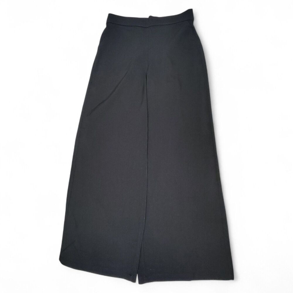 Max Studio Palazzo Dress Pants Womens L Black Elastic Wide Leg Workwear Chic NWT